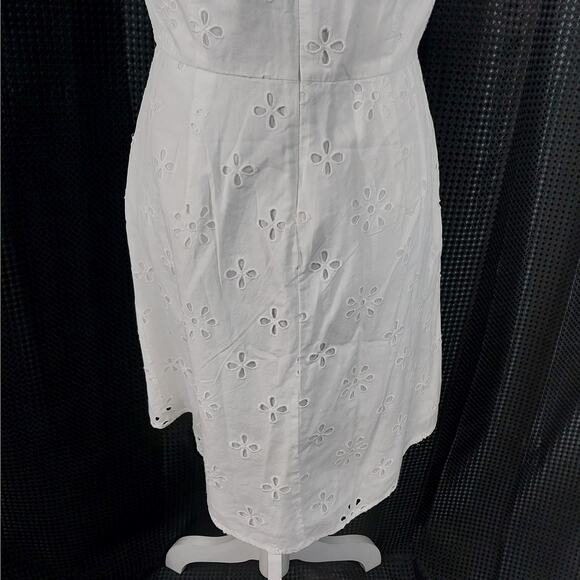 NWT! LOFT! PUREST WHITE COTTON EYELET SPAGHETTI STRAP SUNDRESS, DRESS! SZ 2 - Picture 5 of 8